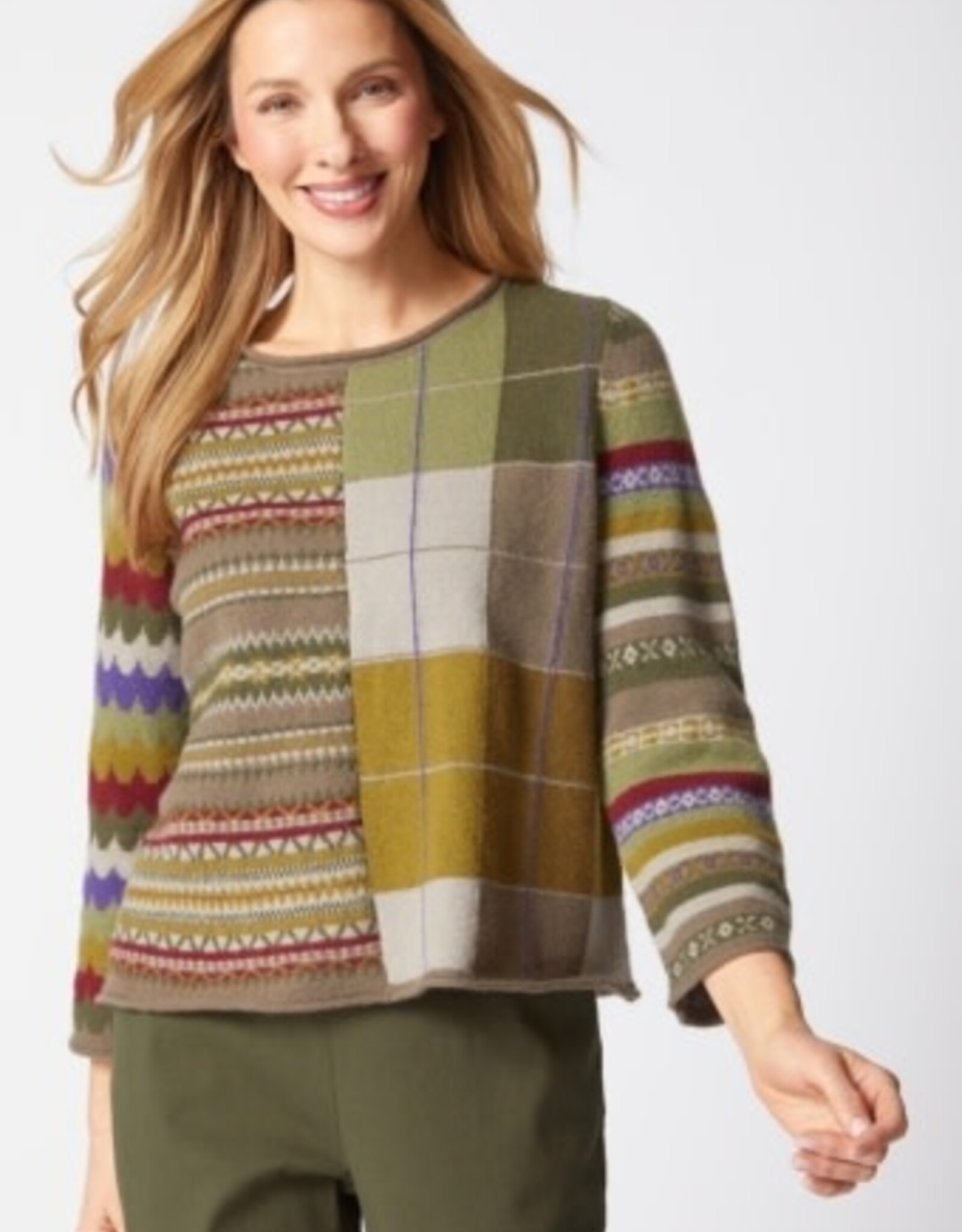 Habitat Mixed Pattern Pullover Sweater