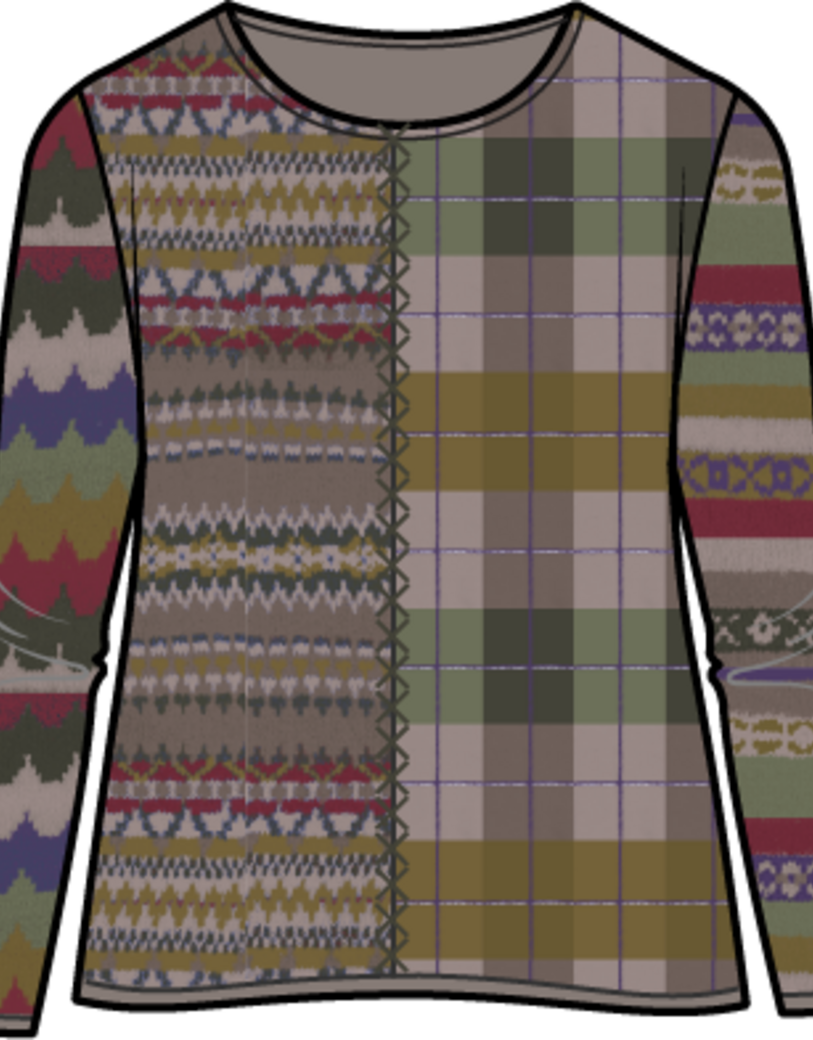 Habitat Mixed Pattern Pullover Sweater