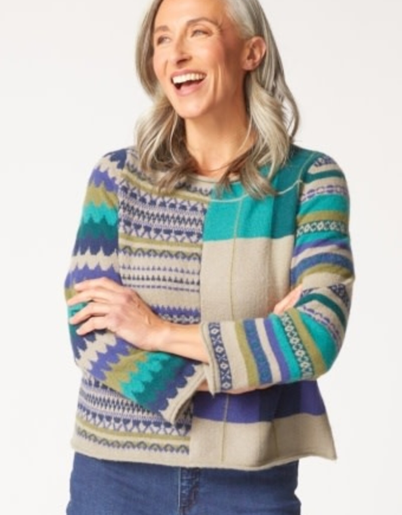 Habitat Mixed Pattern Pullover Sweater
