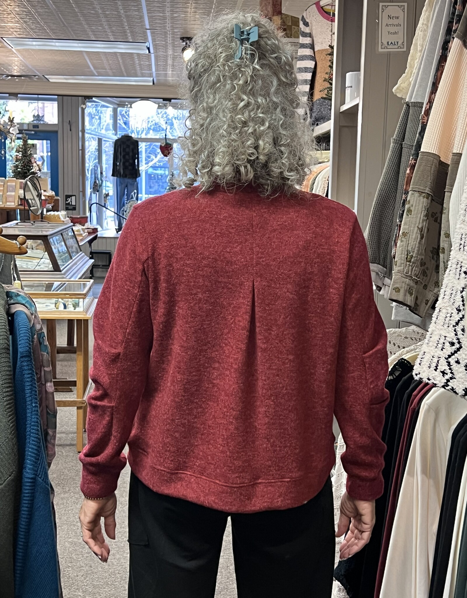 Nally & Millie Brushed Knit Mock Turtleneck