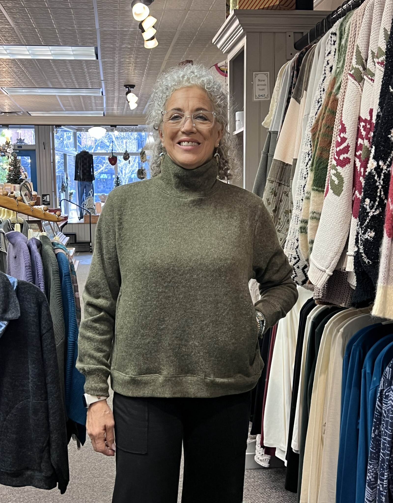 Nally & Millie Brushed Knit Mock Turtleneck