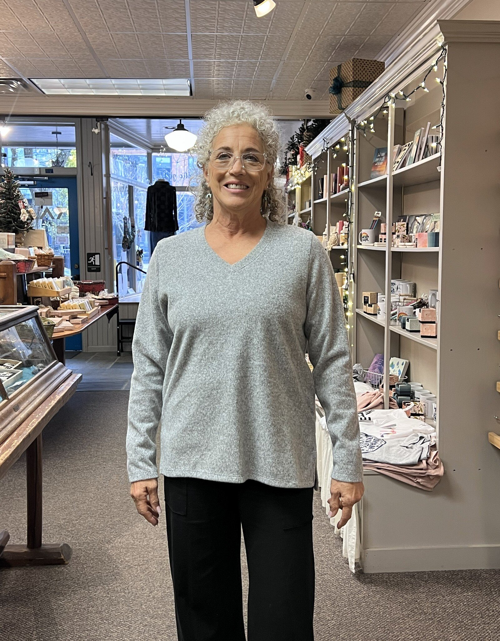 Nally & Millie Buttery Soft  V-neck Top