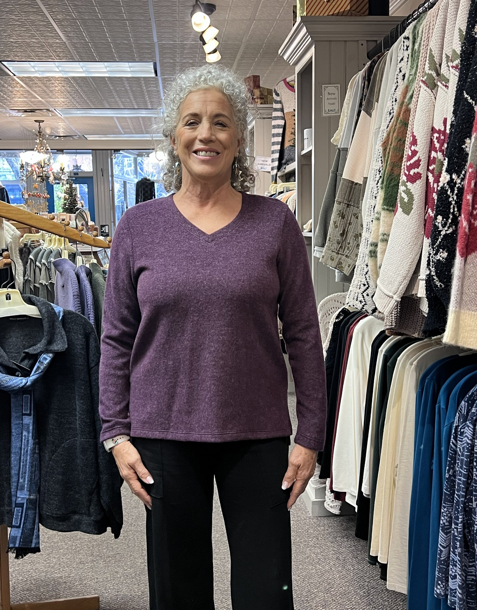 Nally & Millie Buttery Soft  V-neck Top