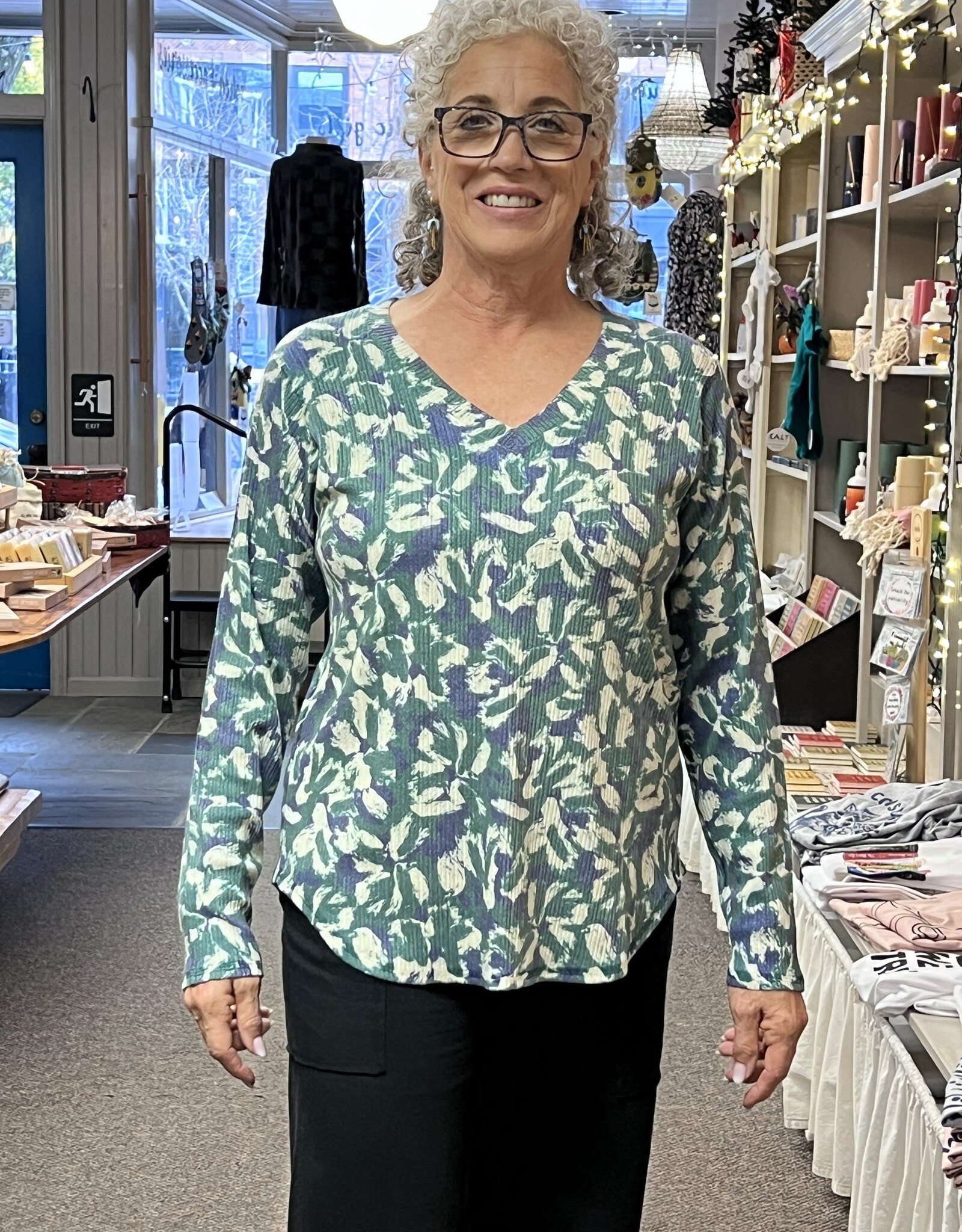 Nally & Millie Blooming Breeze Vneck Top