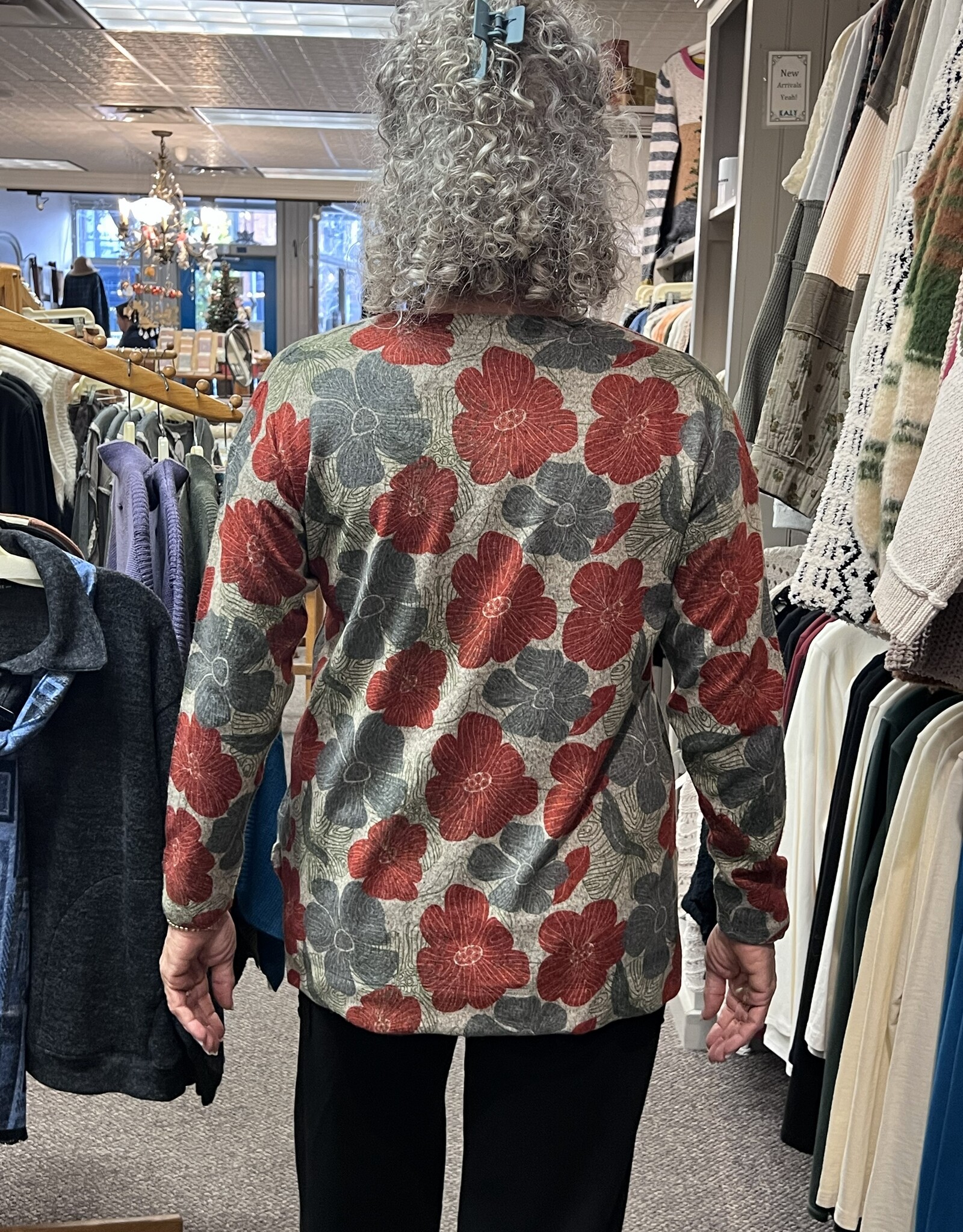 Nally & Millie Bold Floral Brushed Top