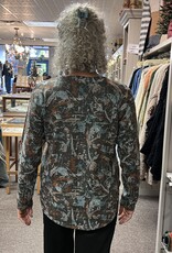 Nally & Millie Mosaic V-Neck Knit Top