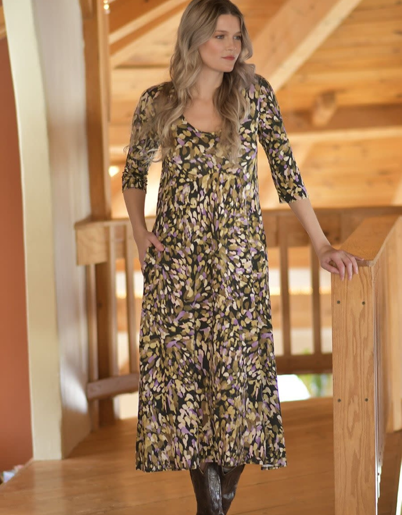 Salaam Brushstrokes Printed Metta Dress