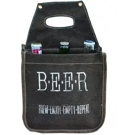 Clea Ray Canvas Bags Grey Canvas B.E.E.R Beer Carrier
