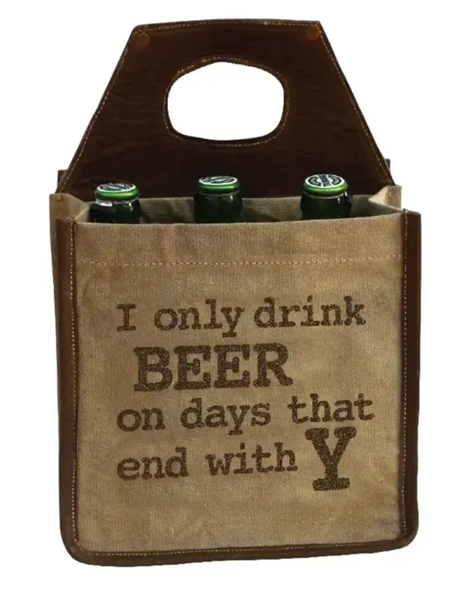 Clea Ray Canvas Bags Drink Beers on Days that End in Y Carrier