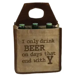 Clea Ray Canvas Bags Drink Beers on Days that End in Y Carrier