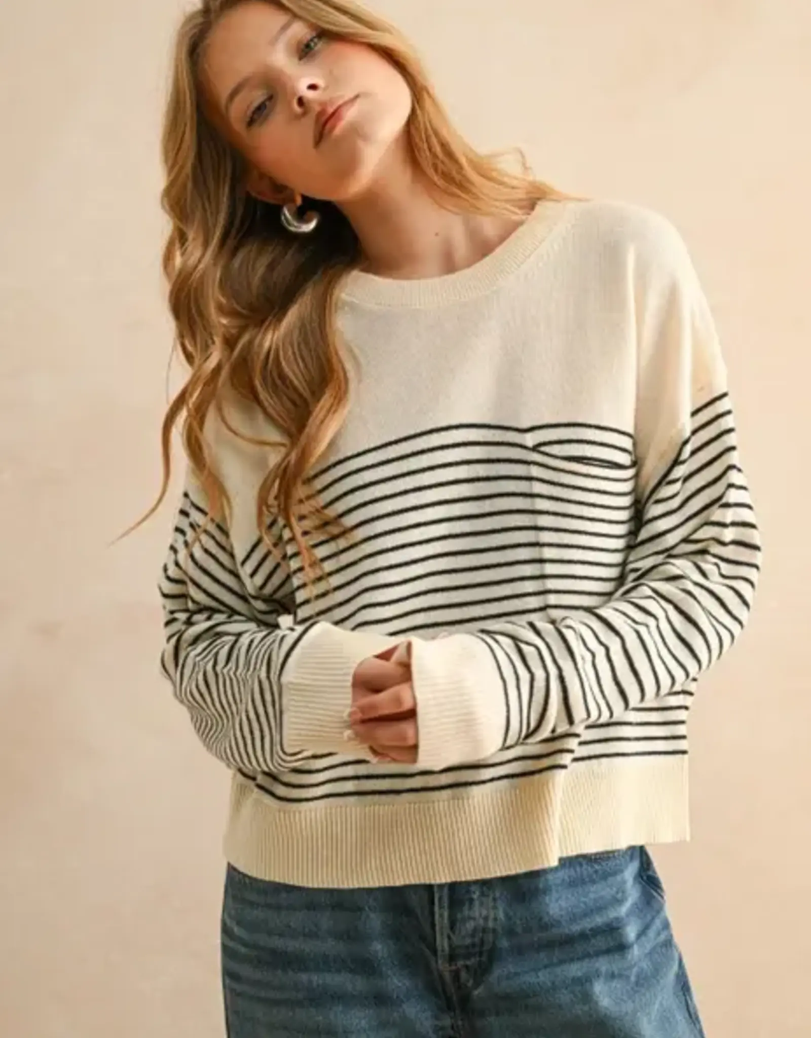 Miou Muse Nautical Stripe Sweater