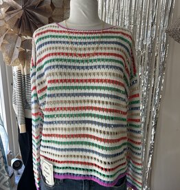 Wishlist Colorful Striped Crochet Sweater