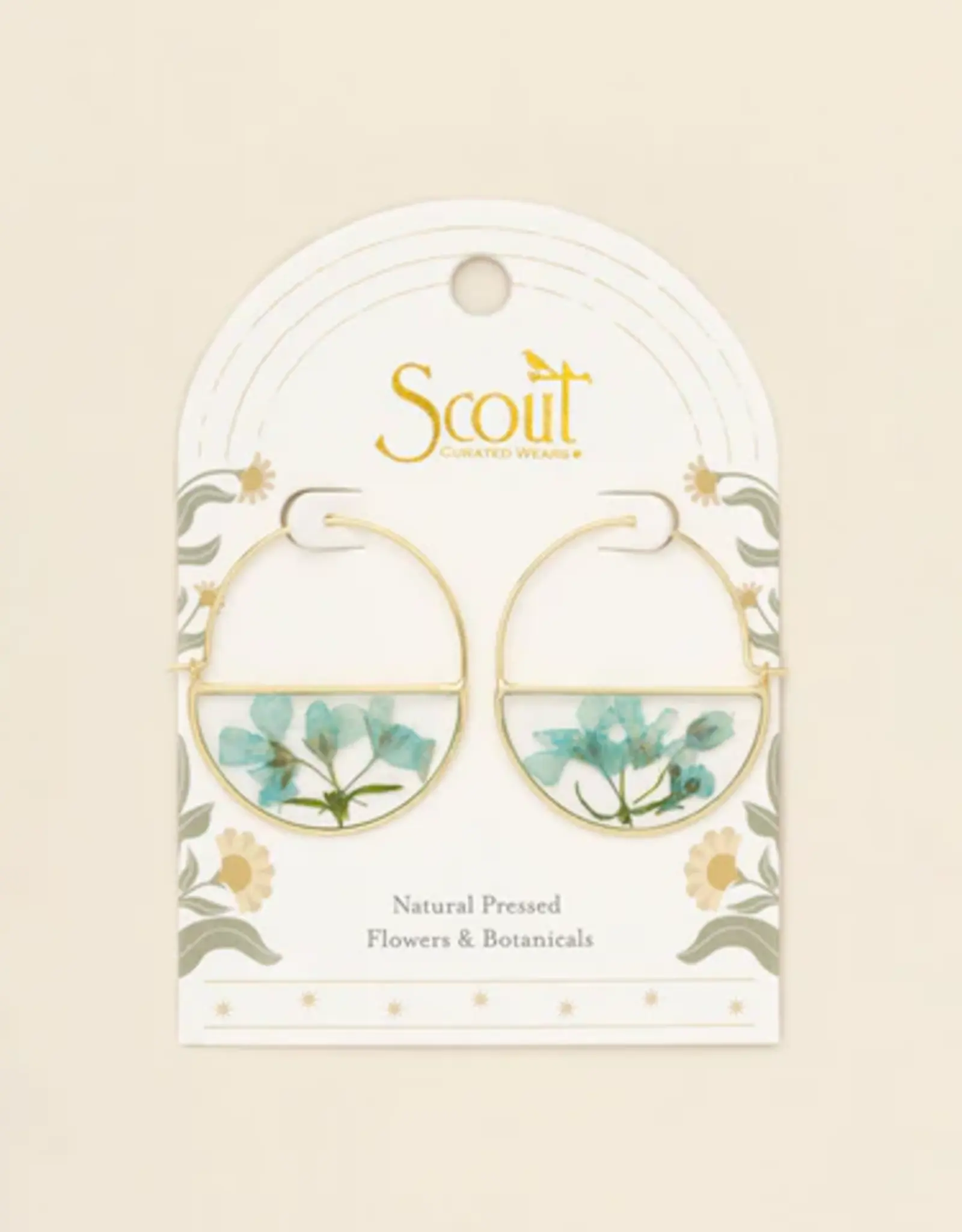 Pressed Flower Hoop Earrings