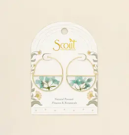 Pressed Flower Hoop Earrings