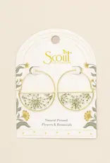 Pressed Flower Hoop Earrings
