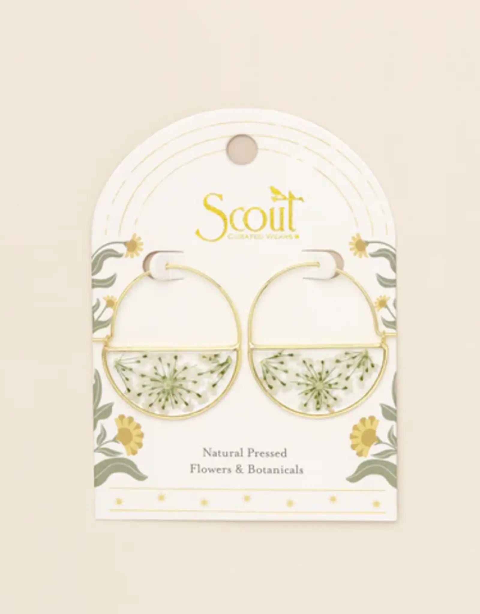 Pressed Flower Hoop Earrings