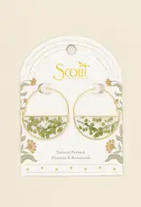 Pressed Flower Hoop Earrings