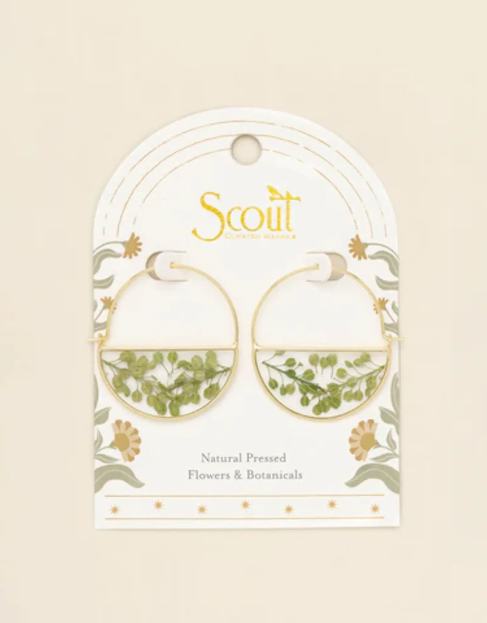 Pressed Flower Hoop Earrings