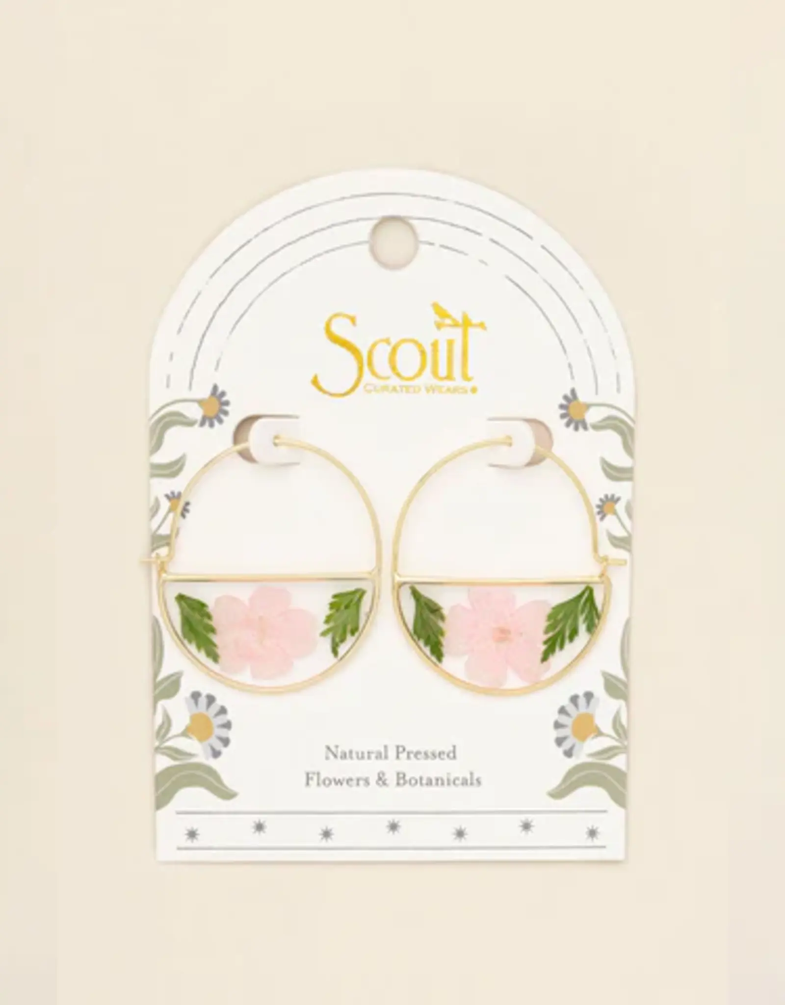 Pressed Flower Hoop Earrings