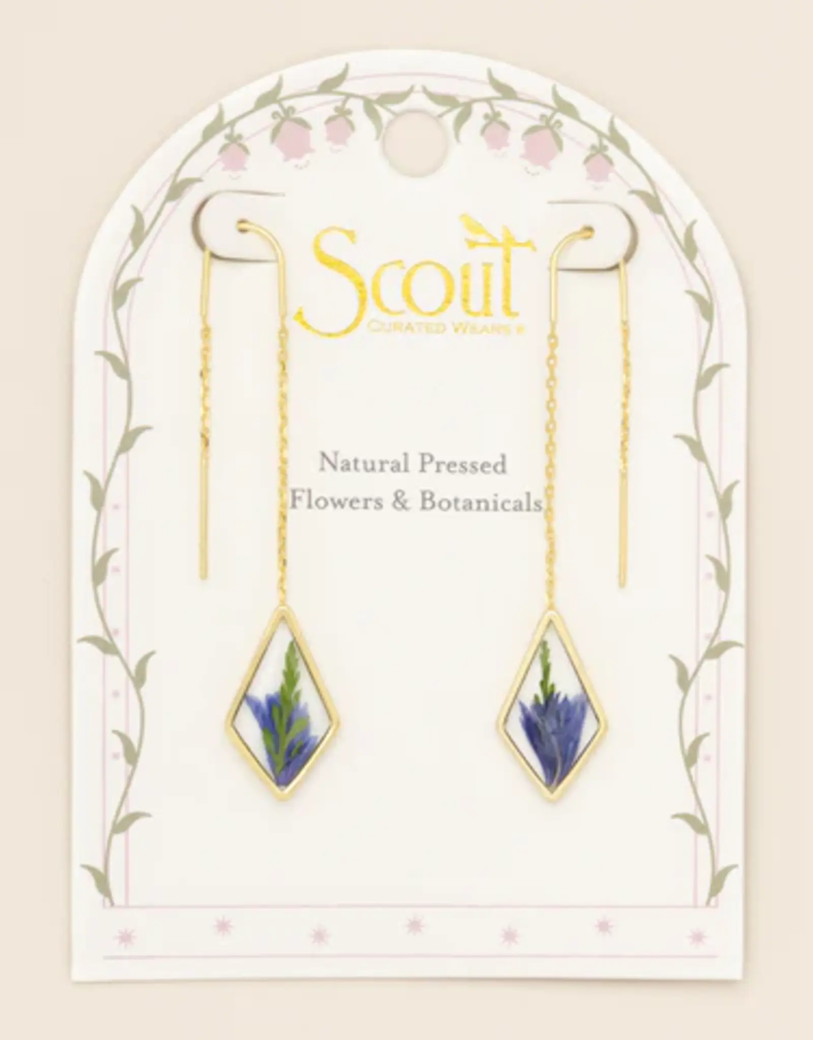 Scout Pressed Flower Threader Earrings