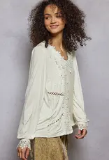 POL Clothing Floral Lace Top