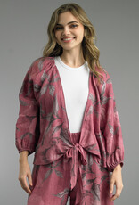 Tempo Paris Floral Tie Front Linen Top