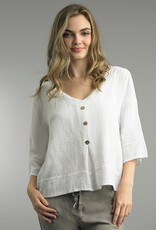 Tempo Paris 3 Button Linen Top