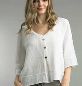Tempo Paris 3 Button Linen Top