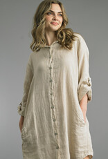 Tempo Paris Classic LInen Shirt Dress