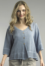 Tempo Paris 3 Button Linen Top