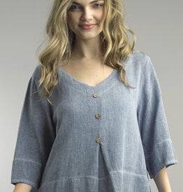 Tempo Paris 3 Button Linen Top