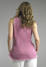 Tempo Paris Frayed Edge Linen Tank