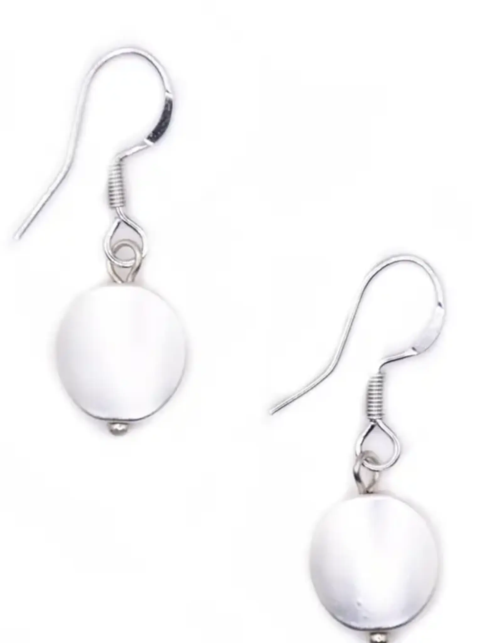 Sea Lily  Silver Disc Earring