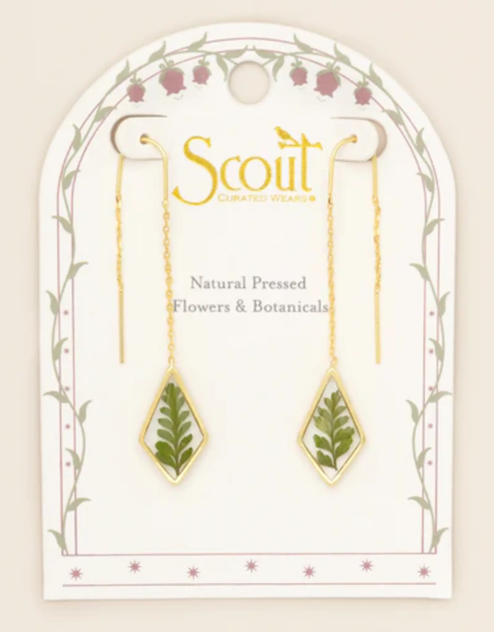 Scout Pressed Flower Threader Earrings