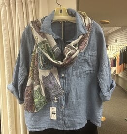 Tempo Paris Linen Cropped Shirt