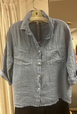 Tempo Paris Linen Cropped Shirt