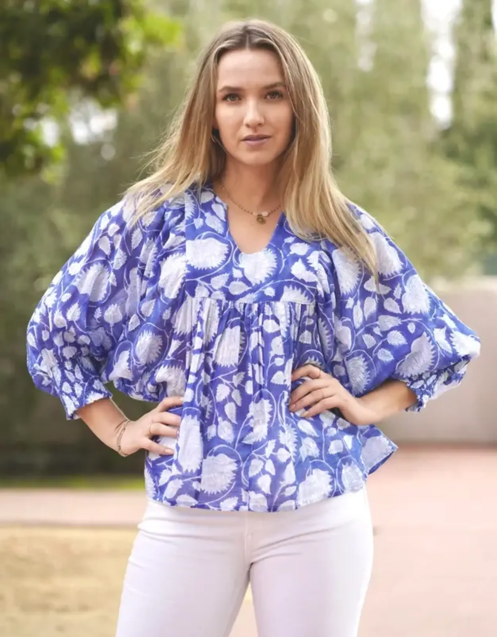 Dolma Block Print Anjou Top