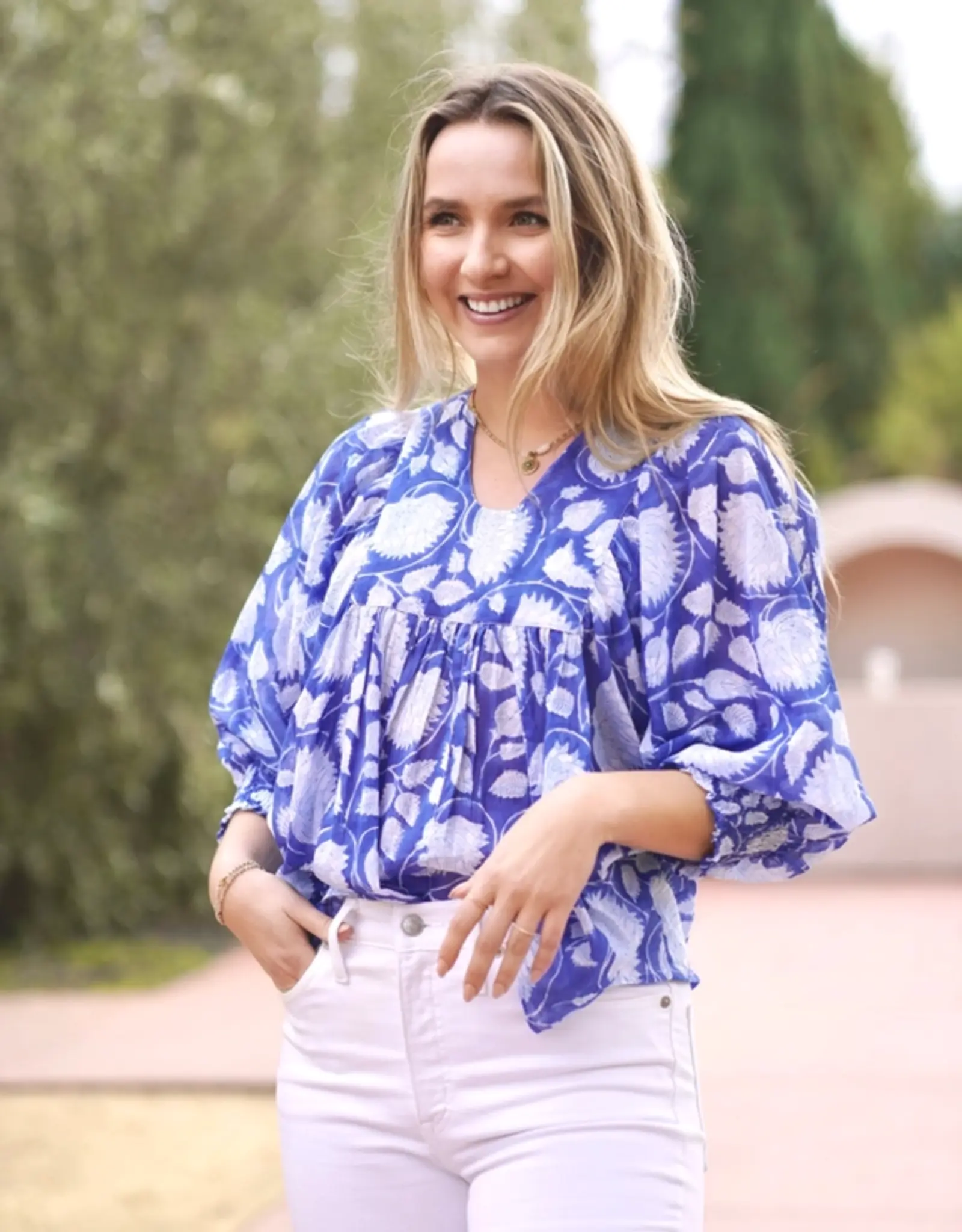 Dolma Block Print Anjou Top