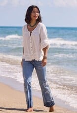 TRIBAL Gauze Button Front  Blouse