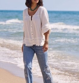 TRIBAL Gauze Button Front  Blouse