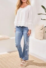 TRIBAL Gauze Button Front  Blouse