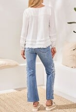 TRIBAL Gauze Button Front  Blouse