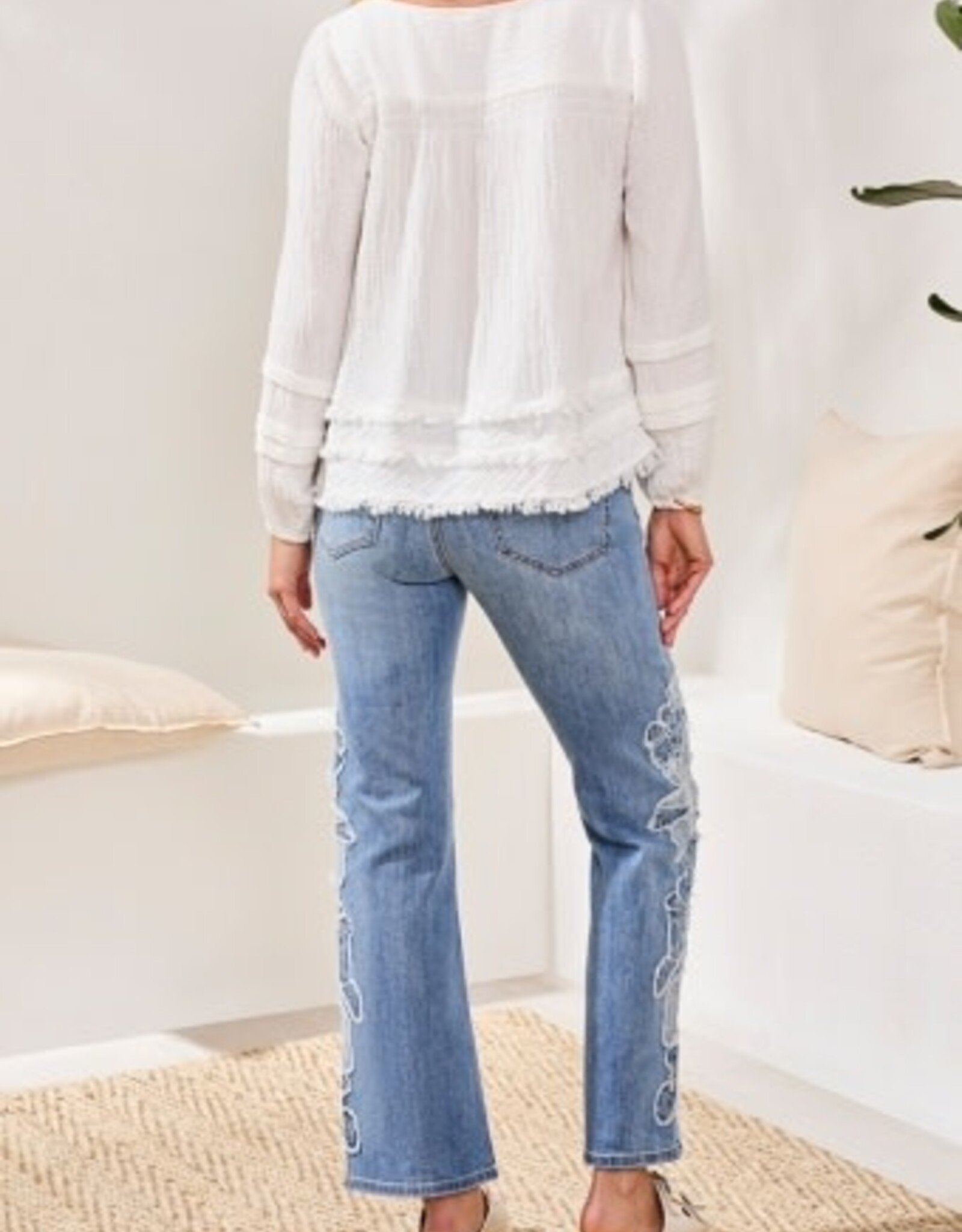 TRIBAL Gauze Button Front  Blouse