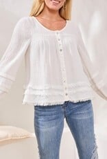 TRIBAL Gauze Button Front  Blouse