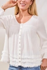 TRIBAL Gauze Button Front  Blouse