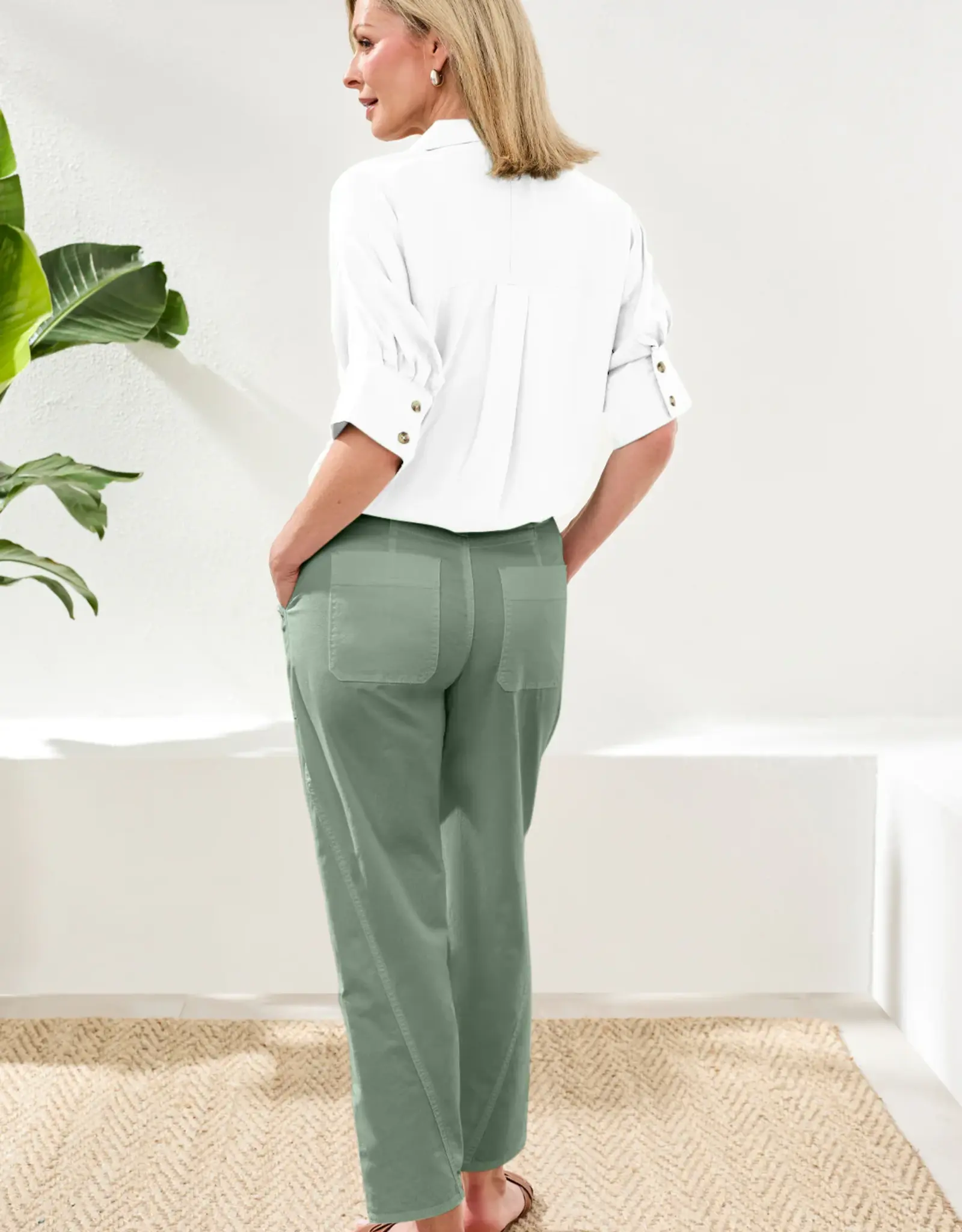 TRIBAL Fly Front Ankle Pant