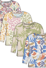 TRIBAL 3/4 Sleeve Floral Crewneck Top