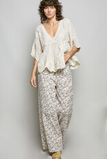 POL Clothing Vneck Vintage Crochet Top