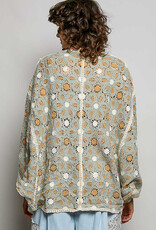 POL Clothing Dolman Crochet Sweater