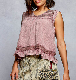 POL Clothing Ruffle Hem Tank